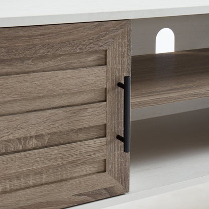 Meuble TV style Mid-Century Modern pour téléviseurs jusqu'à 70 pouces, meuble multimédia - 52 cm (H) x 150 cm (L) x 39 cm (P)