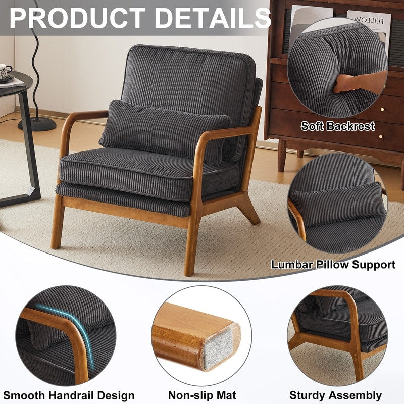 Fauteuil d'appoint capitonné de style moderne du milieu du siècle