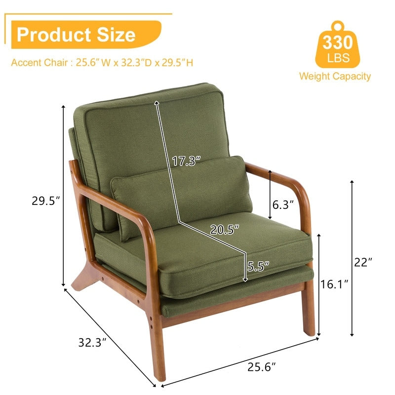 Fauteuil d'appoint capitonné de style moderne du milieu du siècle