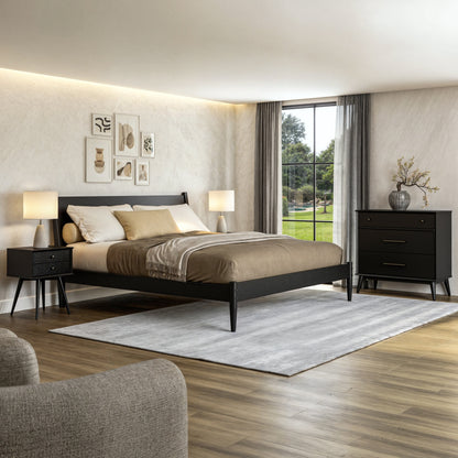 Lit à panneaux de style milieu de siècle