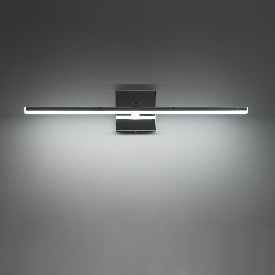 Barre lumineuse LED chromée à intensité variable, style minimaliste, pour meuble-lavabo