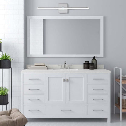 Barre lumineuse LED chromée à intensité variable, style minimaliste, pour meuble-lavabo