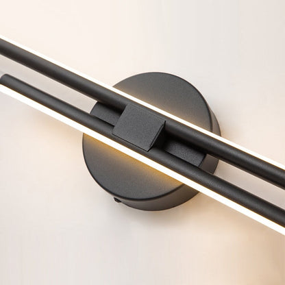 Minimalist 2-Light Dimmable LED Vanity Light Linear Metal Wall Sconce