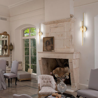 Minimalist 2-Light Dimmable LED Vanity Light Linear Metal Wall Sconce