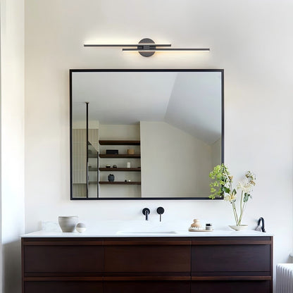 Minimalist 2-Light Dimmable LED Vanity Light Linear Metal Wall Sconce