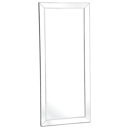 Grand miroir à cadre en imitation bois pour un reflet clair et intégral, et une ambiance de pièce améliorée - Argent - Grand format