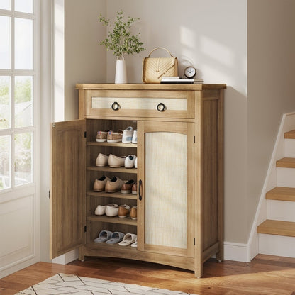 Meuble à chaussures Moasis à 5 niveaux et 20 paires avec portes doubles pour l'entrée