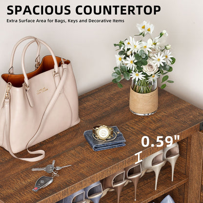 Meuble à chaussures Moasis à 5 niveaux et 20 paires avec portes doubles pour l'entrée