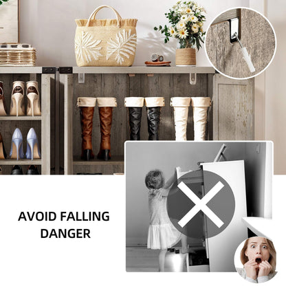 Meuble à chaussures Moasis à 5 niveaux et 20 paires avec portes doubles pour l'entrée