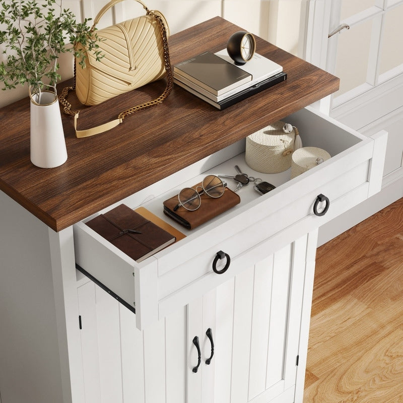 Meuble à chaussures Moasis à 5 niveaux et 20 paires avec portes doubles pour l'entrée