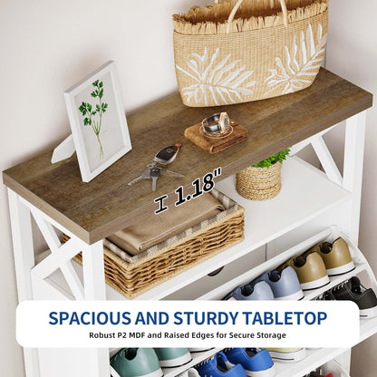 Meuble de rangement pour chaussures Moasis avec 2 compartiments pour entrée et couloir