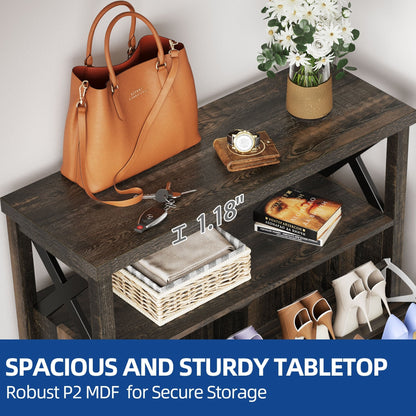 Meuble de rangement pour chaussures Moasis avec 2 compartiments pour entrée et couloir