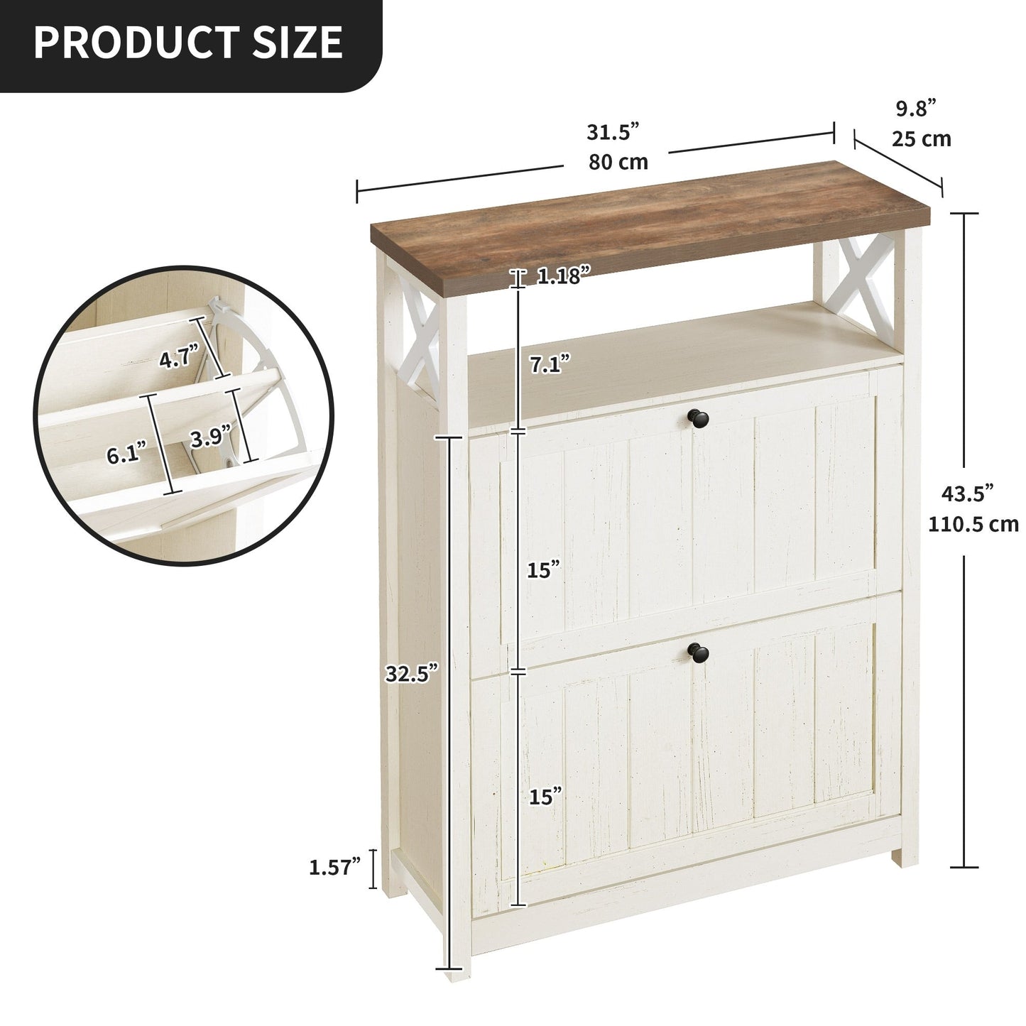 Meuble de rangement pour chaussures Moasis avec 2 compartiments pour entrée et couloir