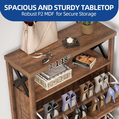 Meuble de rangement pour chaussures Moasis avec 2 compartiments pour entrée et couloir