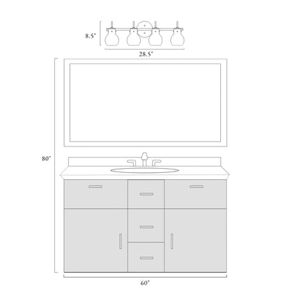 Modern 2/3/4/5-Light Bathroom Vanity Light Globe Glass Wall Sconce Minimalist Design