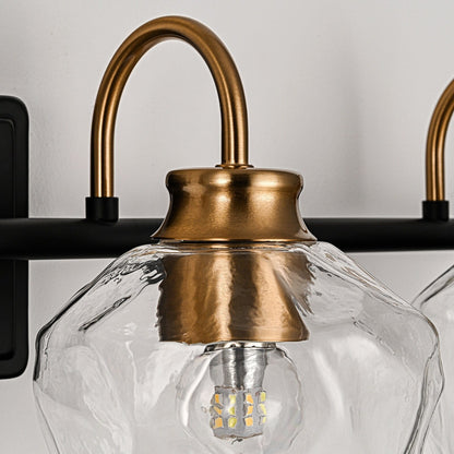 Appliques murales de salle de bain modernes à 3 ou 4 lumières, avec abat-jour en verre, et fonction de gradation.