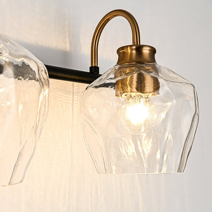 Appliques murales de salle de bain modernes à 3 ou 4 lumières, avec abat-jour en verre, et fonction de gradation.