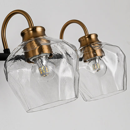 Appliques murales de salle de bain modernes à 3 ou 4 lumières, avec abat-jour en verre, et fonction de gradation.