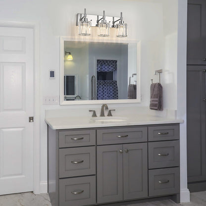 Appliques murales de salle de bain à cristaux, modernes et à intensité variable, avec abat-jours en cristal.