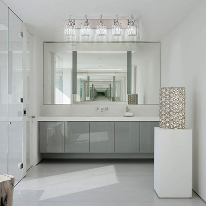 Appliques murales de salle de bain à cristaux, modernes et à intensité variable, avec abat-jours en cristal.