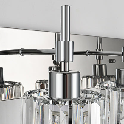 Appliques murales de salle de bain à cristaux, modernes et à intensité variable, avec abat-jours en cristal.