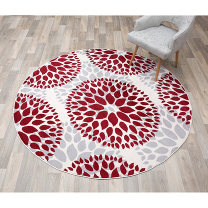 World Rug Gallery Modern Floral Circles Area Rug