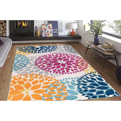World Rug Gallery Modern Floral Circles Area Rug
