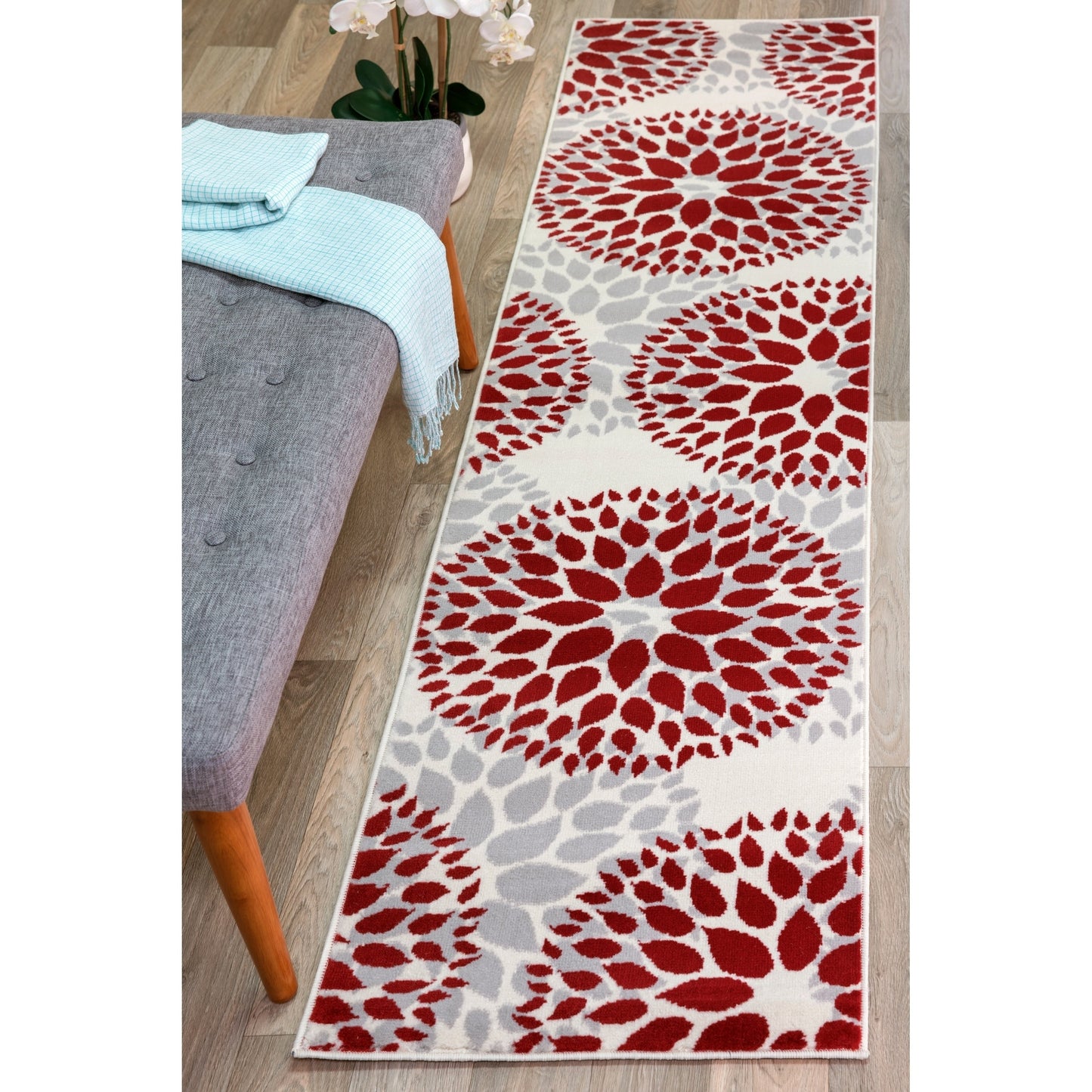 World Rug Gallery Modern Floral Circles Area Rug