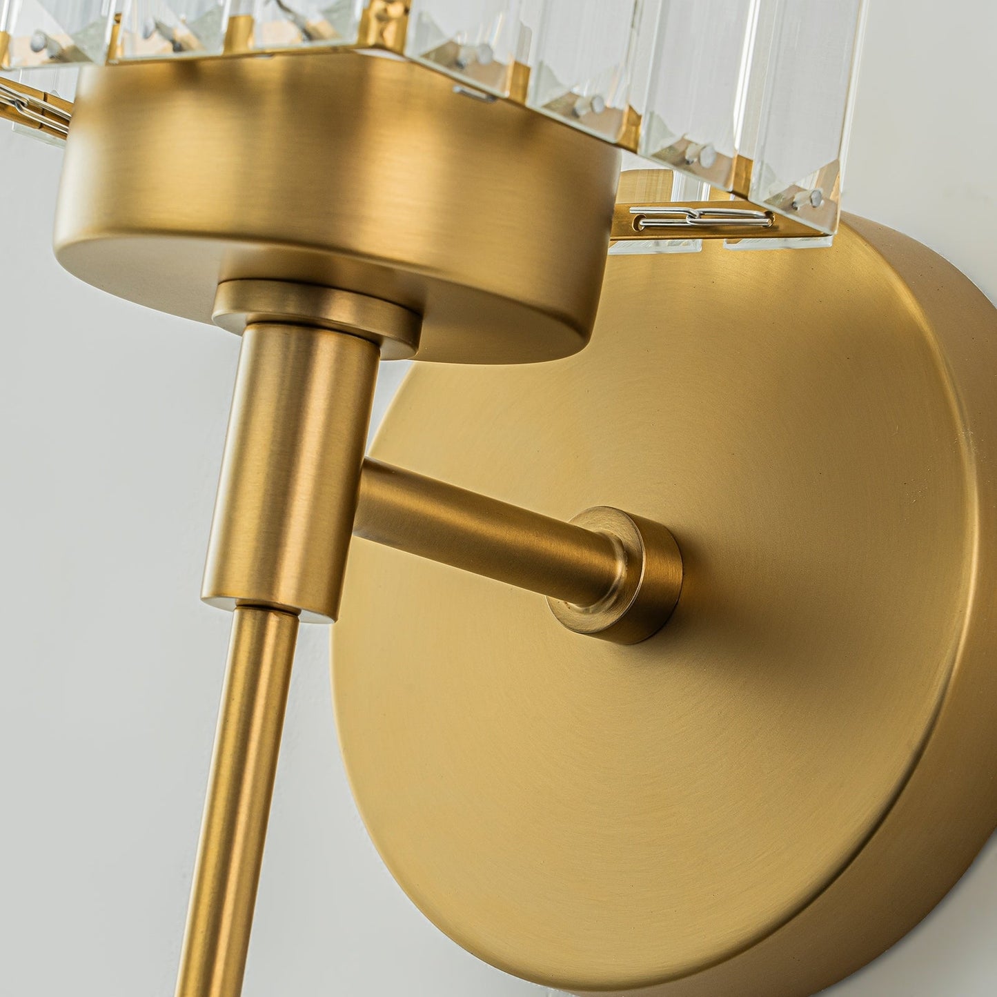 Applique murale moderne dorée à intensité variable, style glamour, cylindrique, pour salle de bain, avec cristaux, pour miroir de salle de bain.