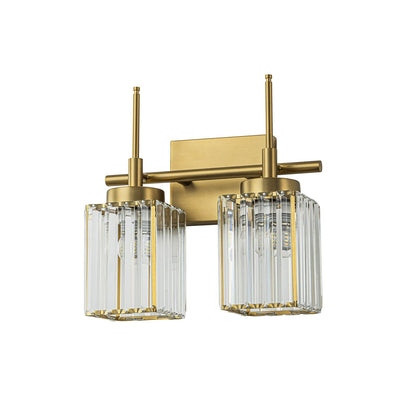 Applique murale moderne dorée à intensité variable, style glamour, cylindrique, pour salle de bain, avec cristaux, pour miroir de salle de bain.