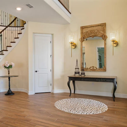 Applique murale moderne dorée à intensité variable, style glamour, cylindrique, pour salle de bain, avec cristaux, pour miroir de salle de bain.