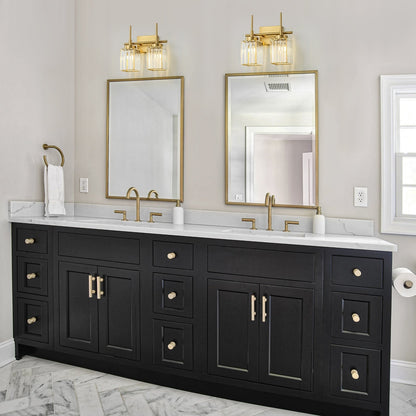 Applique murale moderne dorée à intensité variable, style glamour, cylindrique, pour salle de bain, avec cristaux, pour miroir de salle de bain.