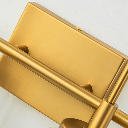 Applique murale moderne dorée à intensité variable, style glamour, cylindrique, pour salle de bain, avec cristaux, pour miroir de salle de bain.