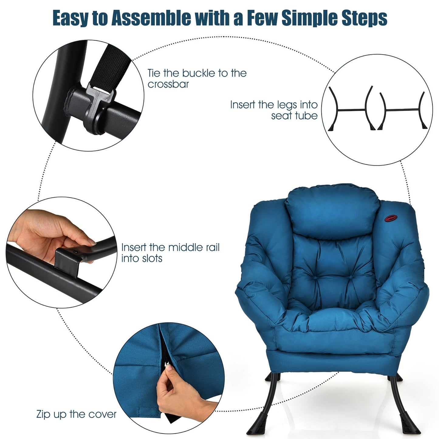 Fauteuil d'appoint moderne, fauteuil de salon, canapé individuel.