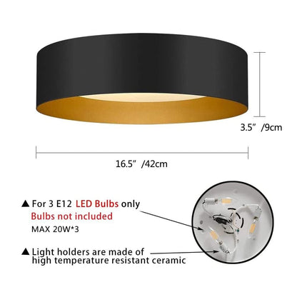 Modern Minimalist 2/3/5-Lights Metal Shaded Drum Flush Mount Ceiling Light