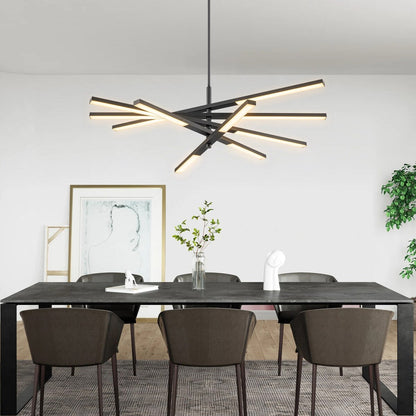 Modern Tiered Linear Sputnik Chandelier Warm Light 3000K Integrated LED Chandelier