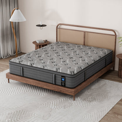 Modland Matelas hybride à ressorts ensachés de 35,5 cm (14 pouces) à revêtement européen de densité moyenne, livré dans une boîte