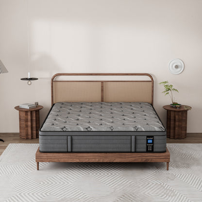 Modland Matelas hybride à ressorts ensachés de 35,5 cm (14 pouces) à revêtement européen de densité moyenne, livré dans une boîte