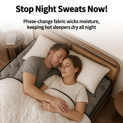 Modland Matelas hybride à ressorts ensachés de 35,5 cm (14 pouces) à revêtement européen de densité moyenne, livré dans une boîte