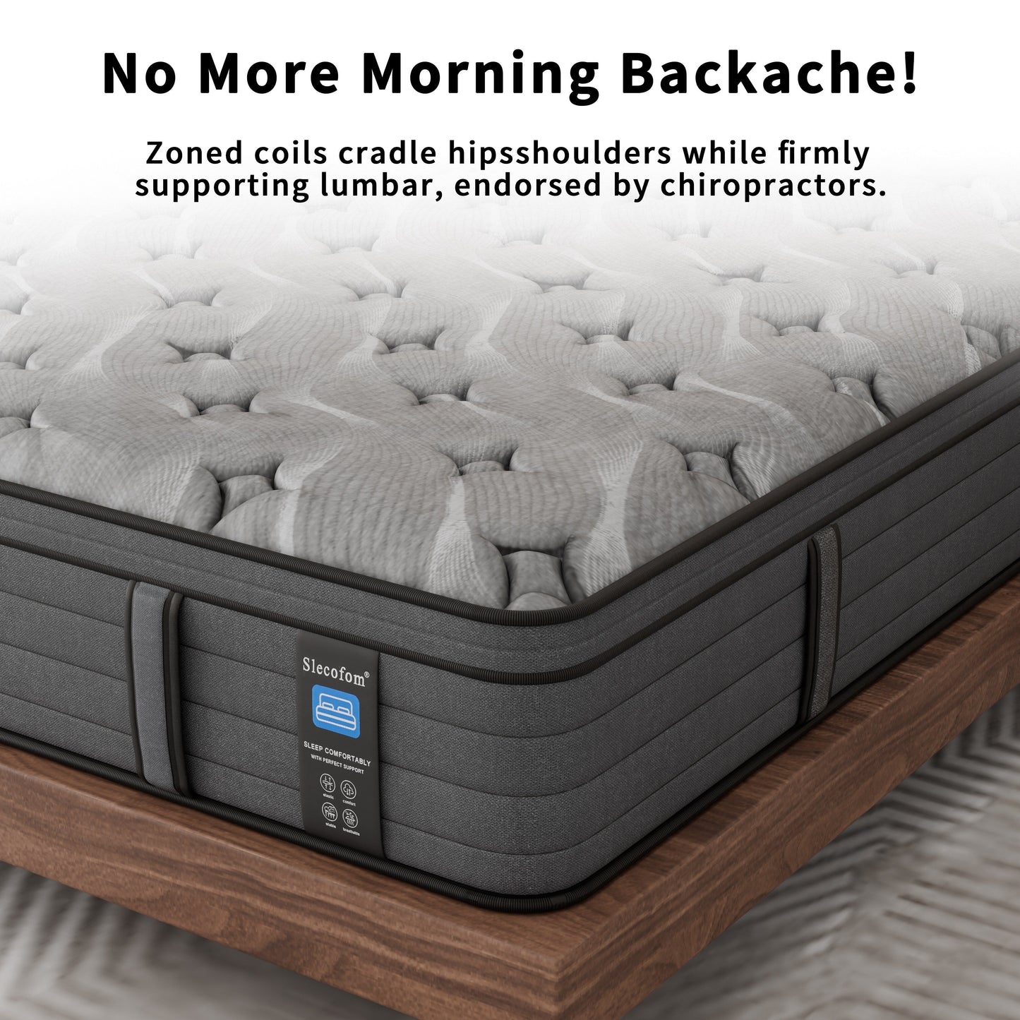 Modland Matelas hybride à ressorts ensachés de 35,5 cm (14 pouces) à revêtement européen de densité moyenne, livré dans une boîte