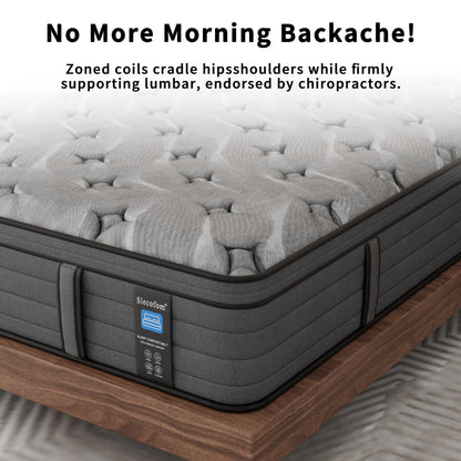 Modland Matelas hybride à ressorts ensachés de 35,5 cm (14 pouces) à revêtement européen de densité moyenne, livré dans une boîte