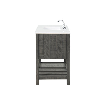 Meuble-lavabo de salle de bain simple Monterey 37, style farmhouse, avec plan de travail.