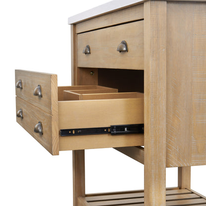 Meuble-lavabo de salle de bain simple Monterey 37, style farmhouse, avec plan de travail.