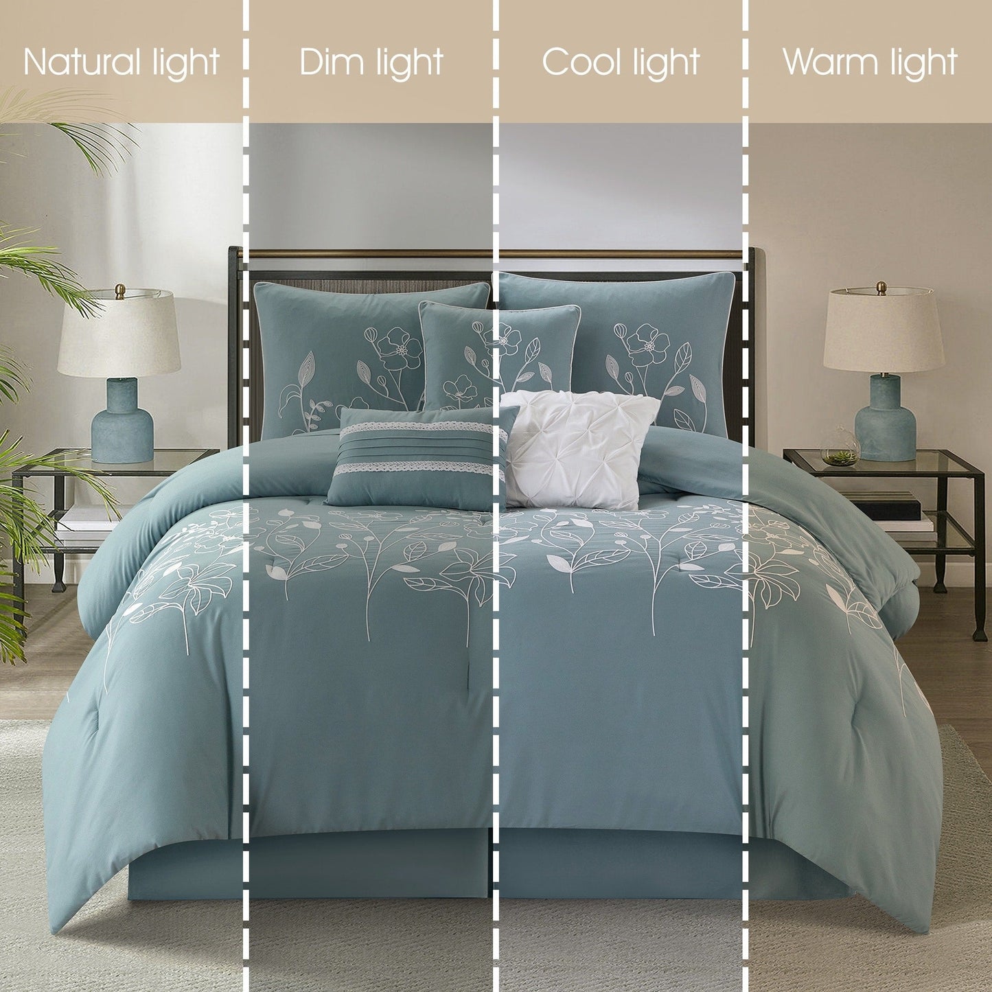 Ensemble de Couette à Motifs Floraux et Botaniques Nanshing Taylor 7 Pièces