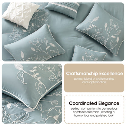 Ensemble de Couette à Motifs Floraux et Botaniques Nanshing Taylor 7 Pièces