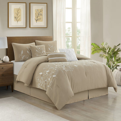 Ensemble de Couette à Motifs Floraux et Botaniques Nanshing Taylor 7 Pièces