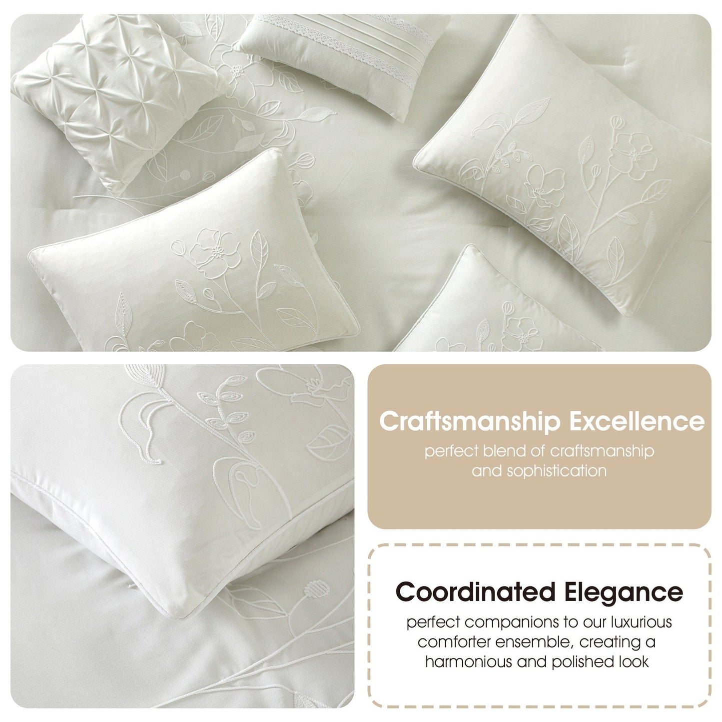 Ensemble de Couette à Motifs Floraux et Botaniques Nanshing Taylor 7 Pièces