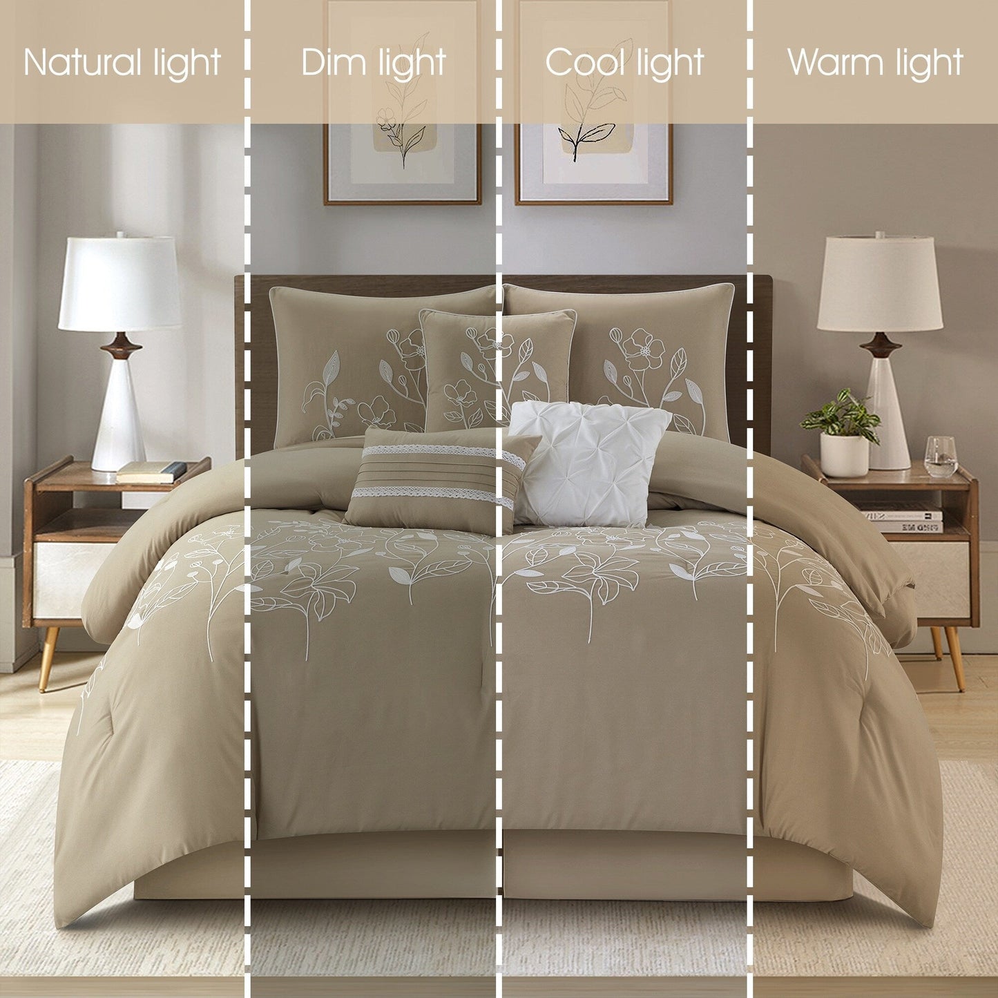 Ensemble de Couette à Motifs Floraux et Botaniques Nanshing Taylor 7 Pièces