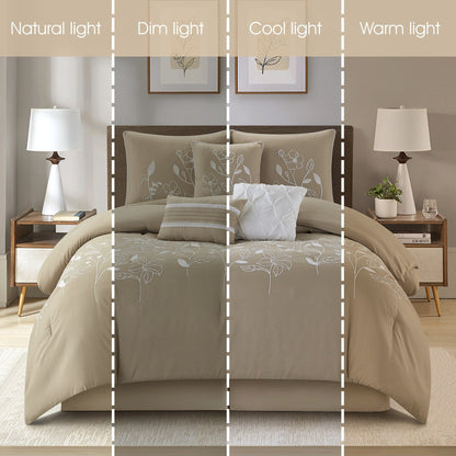 Ensemble de Couette à Motifs Floraux et Botaniques Nanshing Taylor 7 Pièces