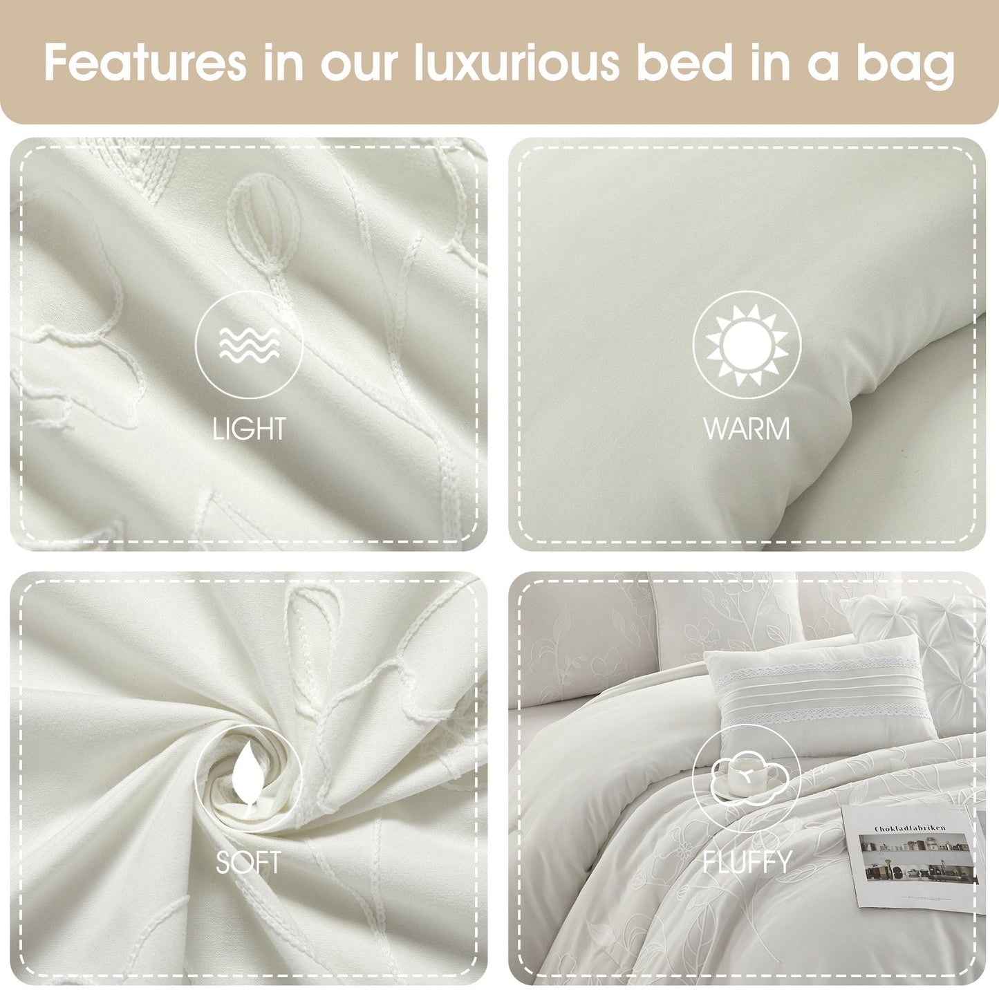 Ensemble de Couette à Motifs Floraux et Botaniques Nanshing Taylor 7 Pièces